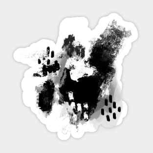 Painterly Grunge in Black Sticker